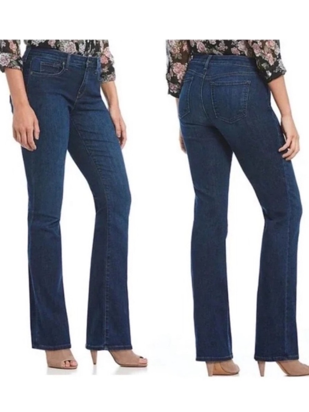 NYDJ Dark Blue Bootcut Jeans Sz 10 Lift Tuck Technology Slimming Shaping Stretch